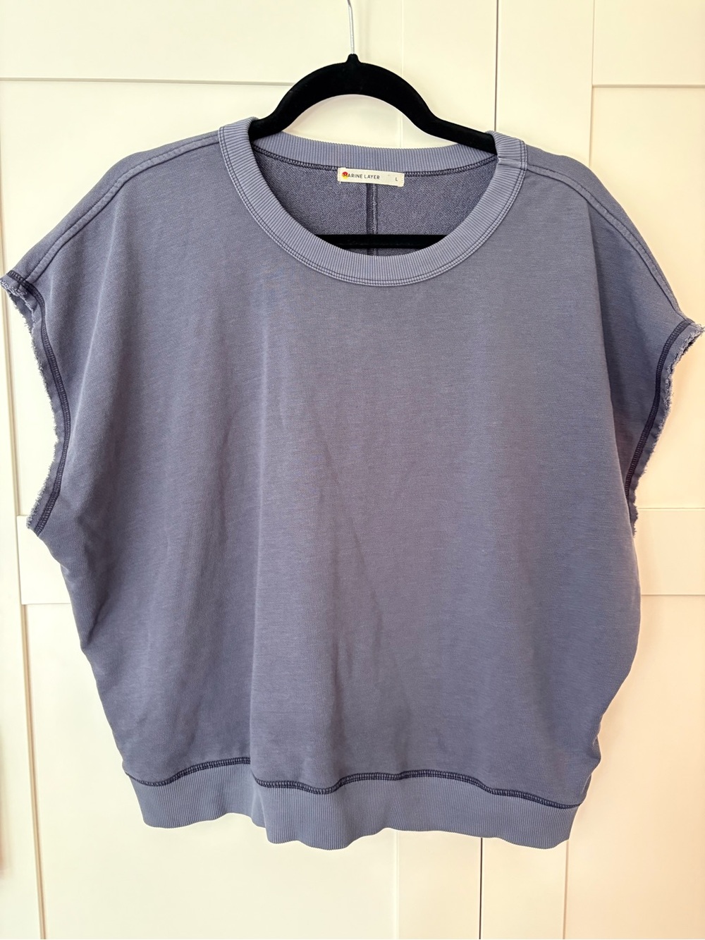 Marine Layer Cloud 9 Terry Dolman Tee, Large, Faded Indigo